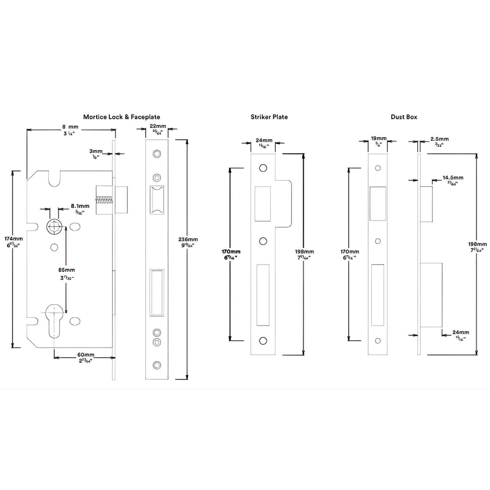 Mortice Lock Iver Helsinki Lever Rectangular Backplate Entrance Kit with High Security Lock Brushed Brass  15396KENTR60KT - The Blue Space