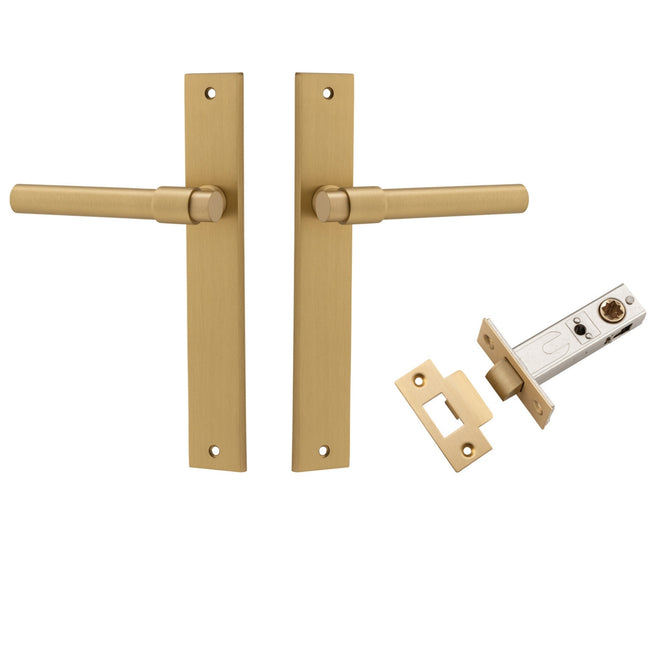 Iver Helsinki Lever Rectangular Backplate Passage Kit Brushed Brass 15396KPASS60 - The Blue Space