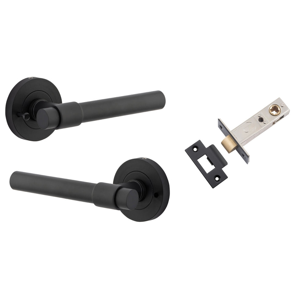 Iver Helsinki Lever Round Rose (Inbuilt Privacy) Matte Black