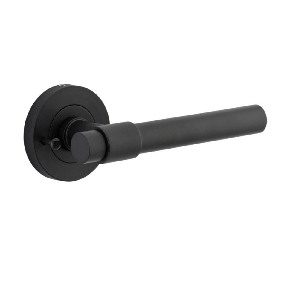 Iver Helsinki Lever Round Rose (Inbuilt Privacy) Matte Black