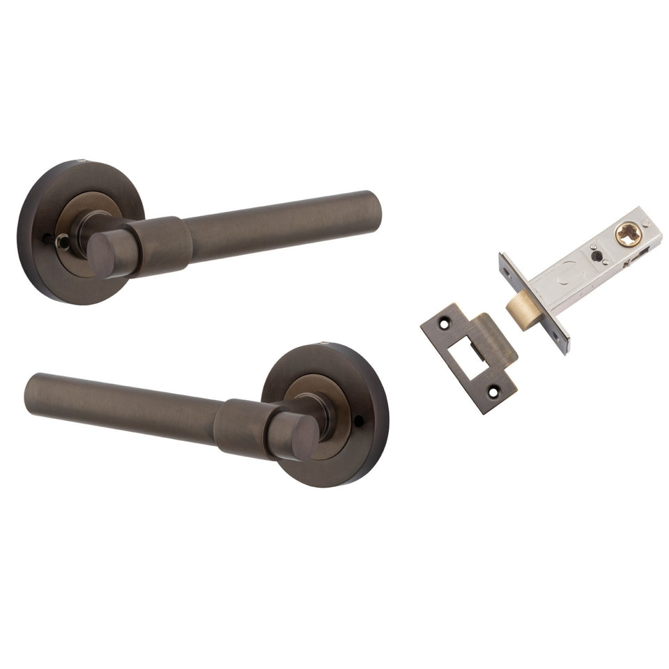 Iver Helsinki Lever Round Rose (Inbuilt Privacy) Signature Brass
