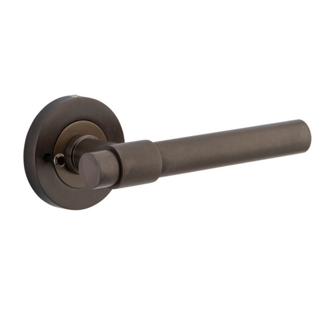 Single Iver Helsinki Lever Round Rose (Inbuilt Privacy) Signature Brass  20621KIBPRIV60 - The Blue Space