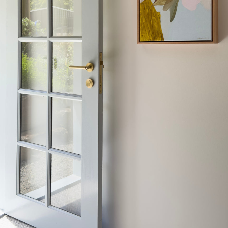Iver Helsinki Lever Round Rose Entrance Kit with Separate High Security Lock Brushed Brass