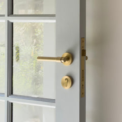 Iver Helsinki Lever Round Rose Entrance Kit with Separate High Security Lock Brushed Brass