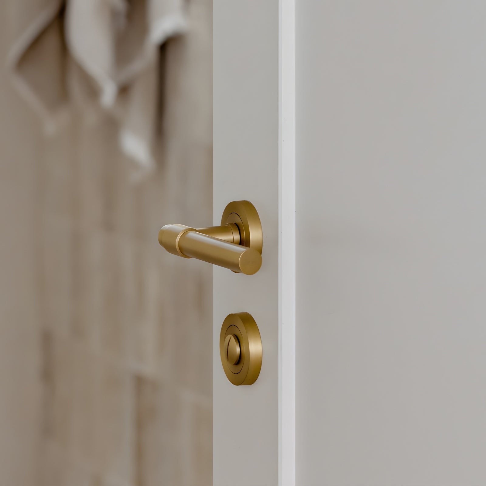 Lifestyle Image Iver Helsinki Lever Round Rose Entrance Kit with Separate High Security Lock Brushed Gold PVD 16626KENTR60KT - The Blue Space