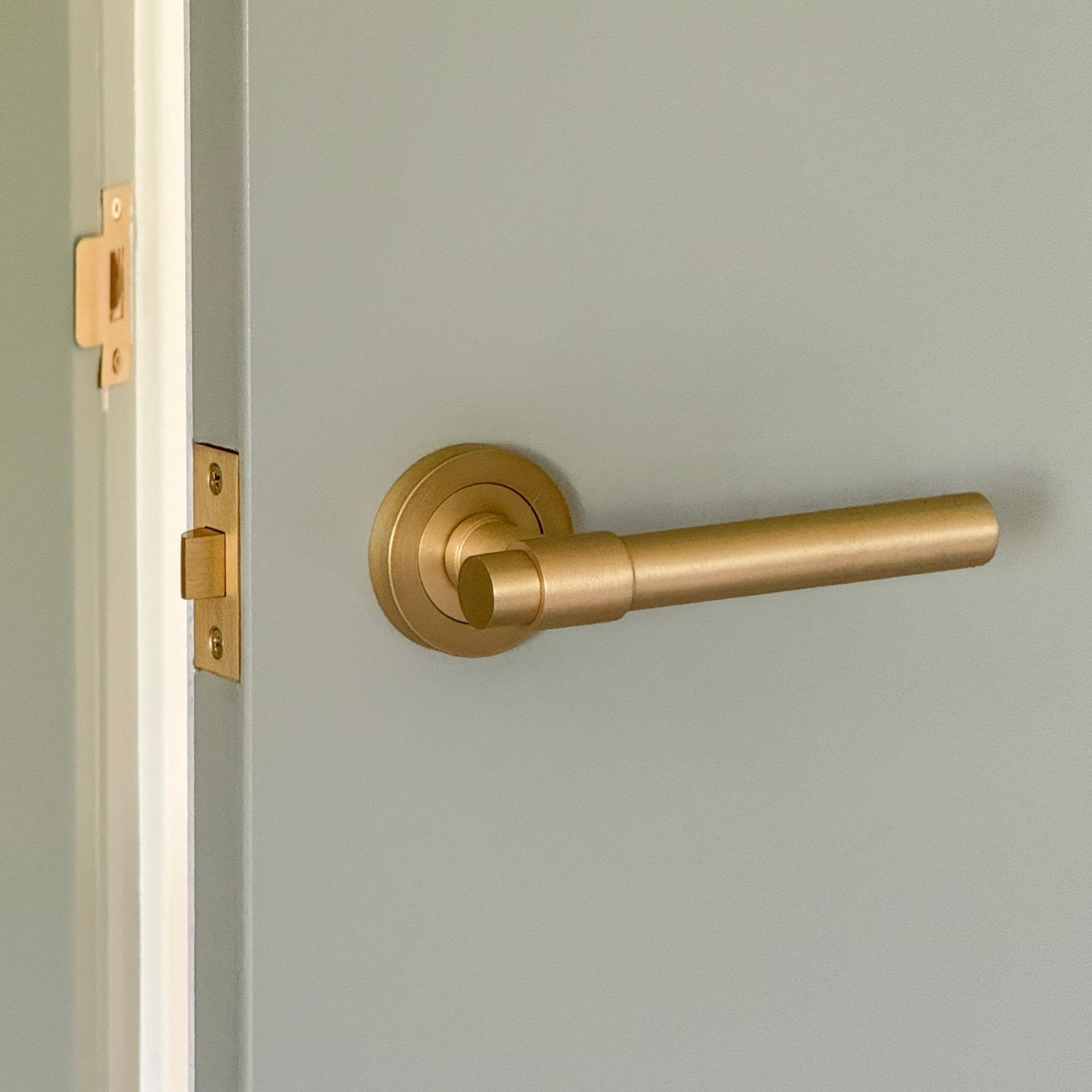 Project Image Iver Helsinki Lever Round Rose Passage Kit Brushed Brass 20626KPASS60 - The Blue Space