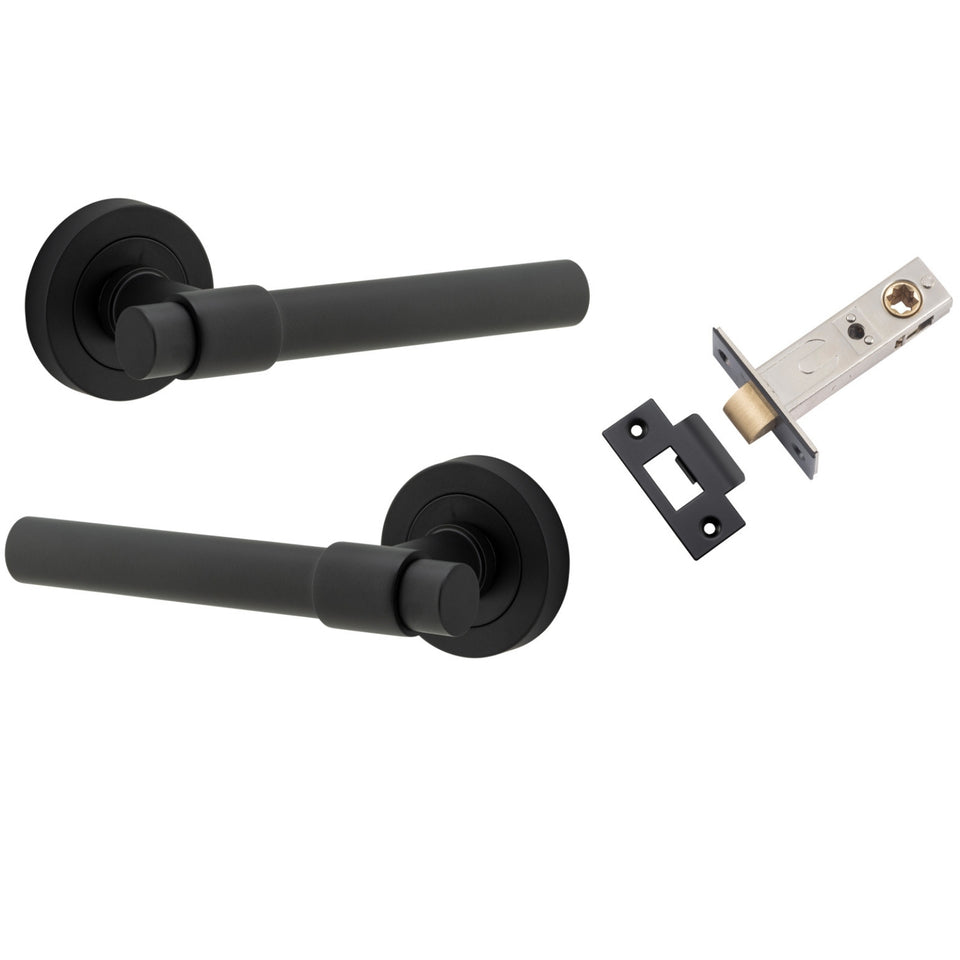 Iver Helsinki Lever Round Rose Passage Kit Matte Black