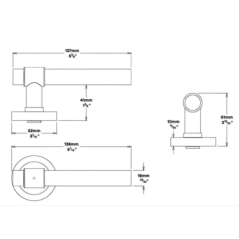 Iver Helsinki Lever Round Rose Passage Kit Matte Black