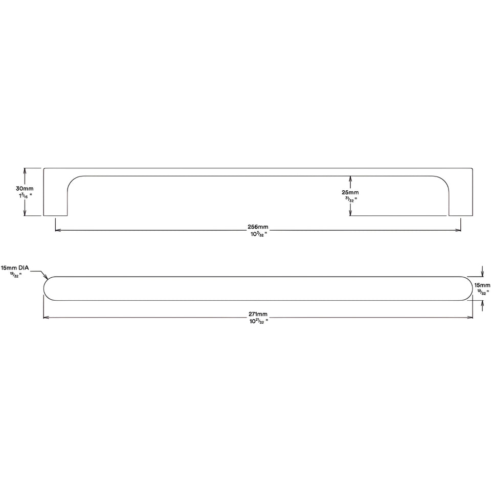 Iver Osaka 256mm Cabinet Pull Handle Polished Chrome