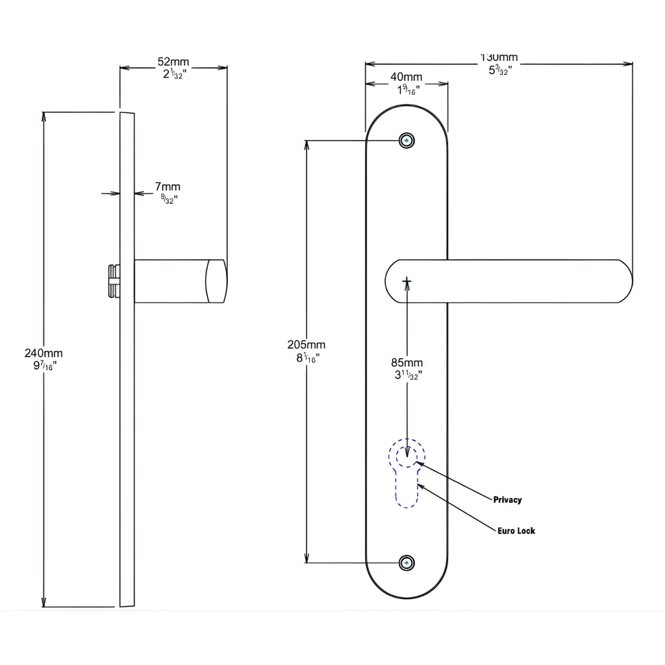 Iver Osaka Lever Oval Backplate Entrance Kit with High Security Lock Brushed Brass