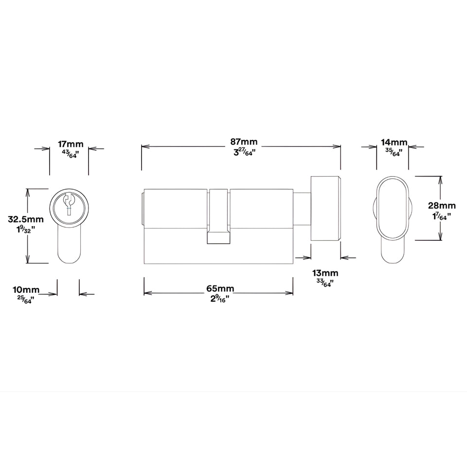 Iver Osaka Lever Oval Backplate Entrance Kit with High Security Lock Matte Black