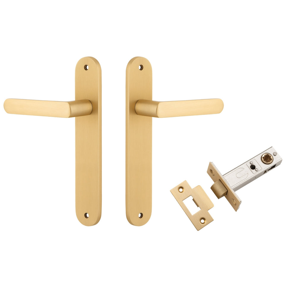 Iver Osaka Lever Oval Backplate Passage Kit Brushed Brass