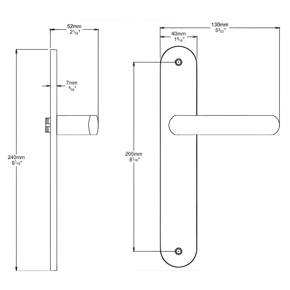 Iver Osaka Lever Oval Backplate Privacy Kit with Privacy Turn Brushed Brass