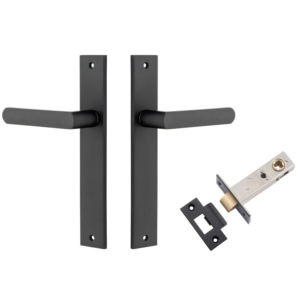 Iver Osaka Lever Rectangular Backplate Passage Kit Matte Black