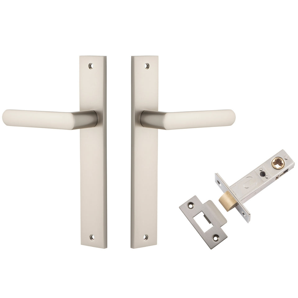 Iver Osaka Lever Rectangular Backplate Passage Kit Satin Nickel