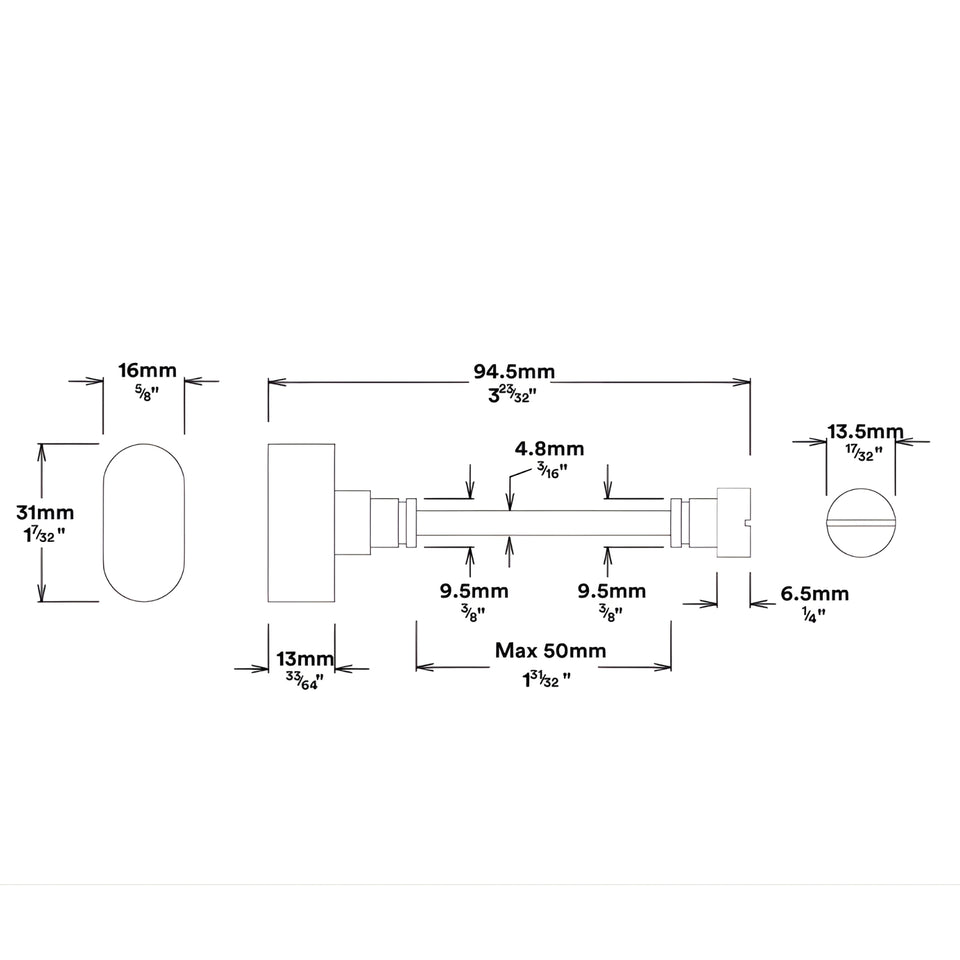 Iver Osaka Lever Rectangular Backplate Privacy Kit with Privacy Turn Brushed Brass