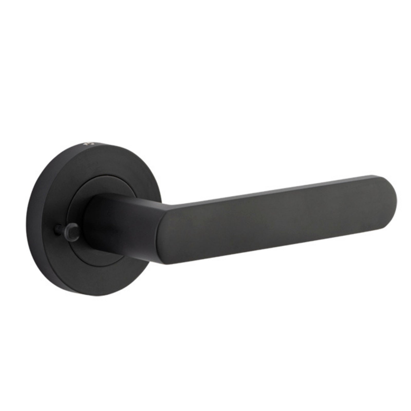 Single Iver Osaka Lever Round Rose (Inbuilt Privacy) Matte Black  20773KIBPRIV60 - The Blue Space