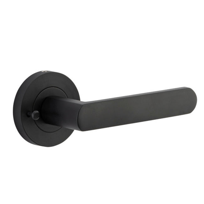 Single Iver Osaka Lever Round Rose (Inbuilt Privacy) Matte Black  20773KIBPRIV60 - The Blue Space