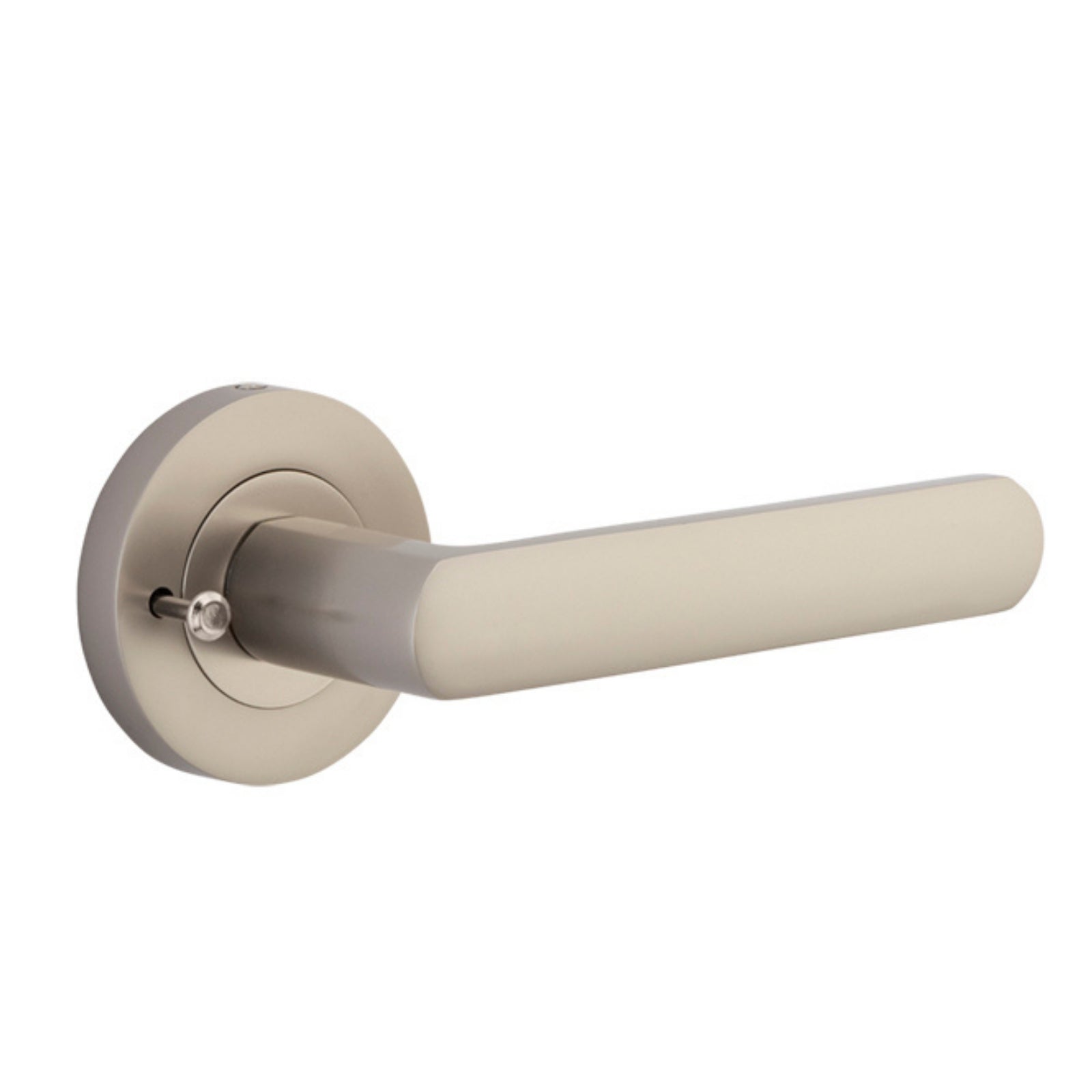 Single Iver Osaka Lever Round Rose (Inbuilt Privacy) Satin Nickel 20779KIBPRIV60 - The Blue Space