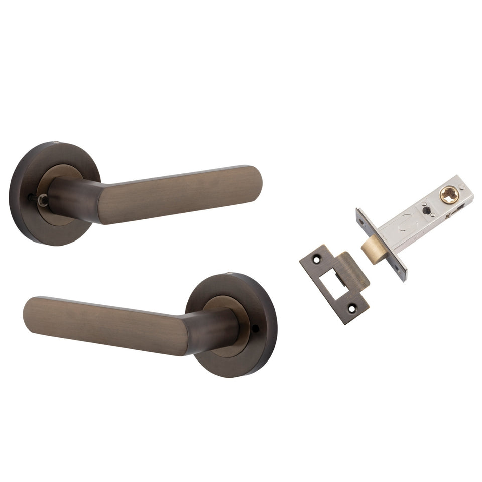 Iver Osaka Lever Round Rose (Inbuilt Privacy) Signature Brass