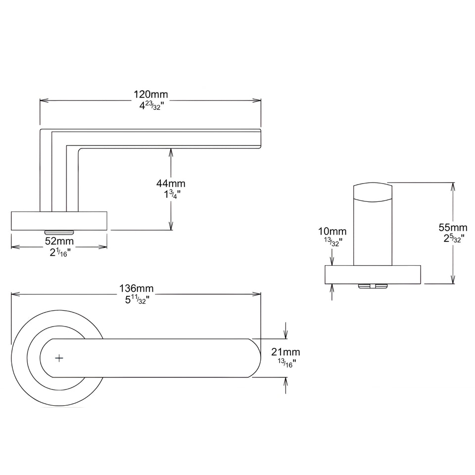 Iver Osaka Lever Round Rose Entrance Kit with Separate High Security Lock Brushed Brass