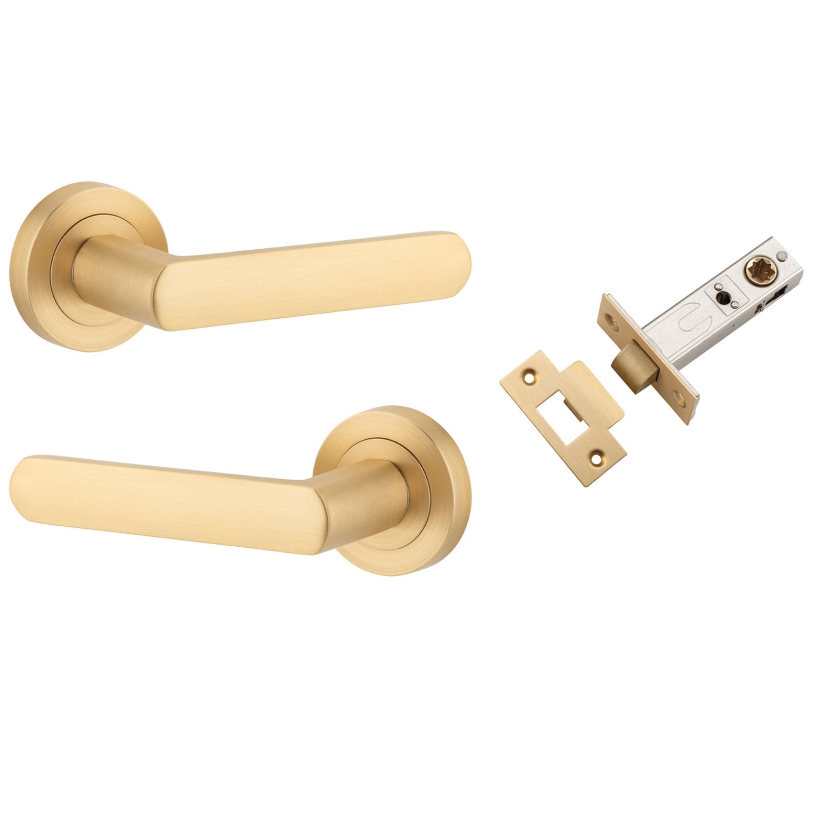 Iver Osaka Lever Round Rose Passage Kit Brushed Brass  20776KPASS60 - The Blue Space