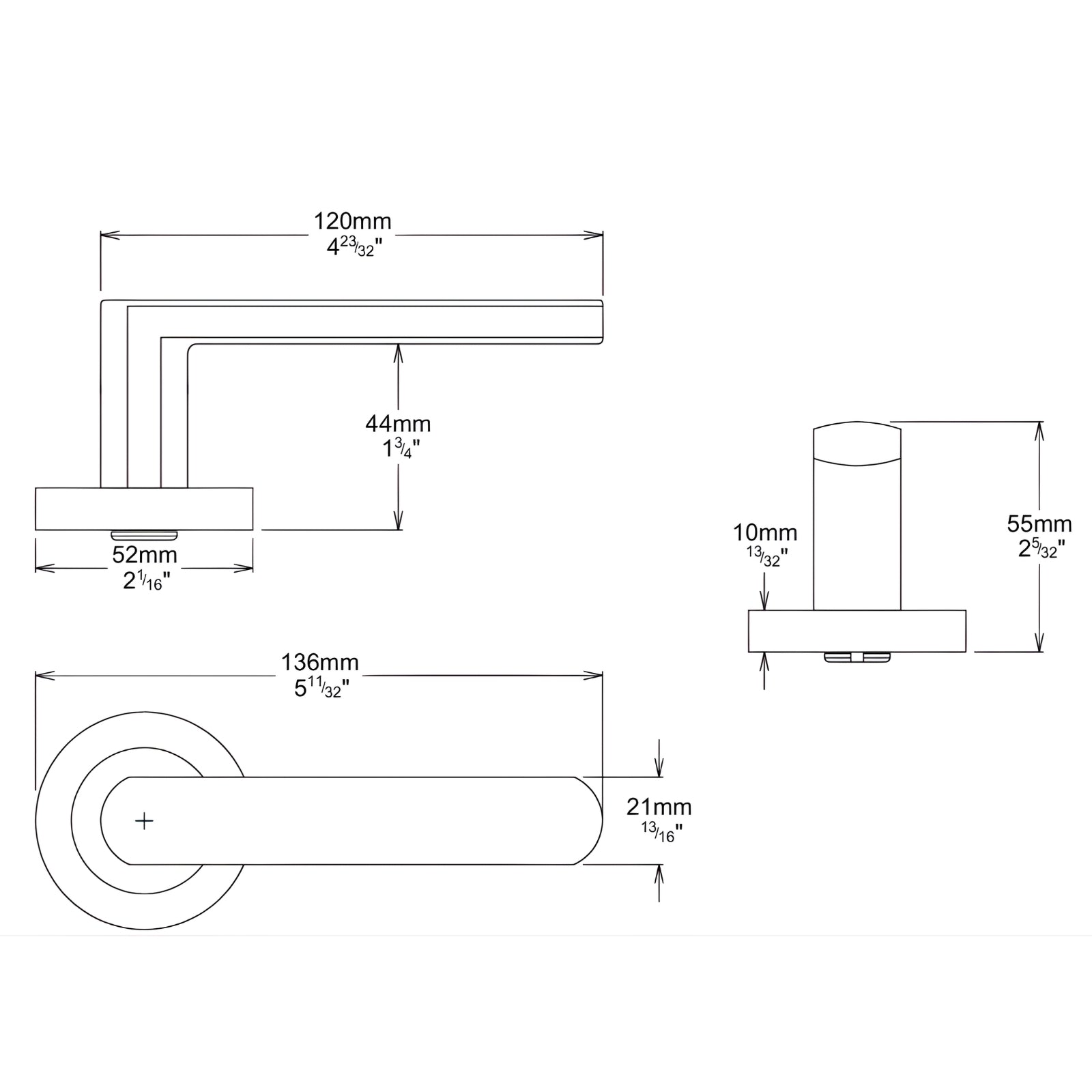 Line Drawing Iver Osaka Lever Round Rose Passage Kit Brushed Brass  20776KPASS60 - The Blue Space