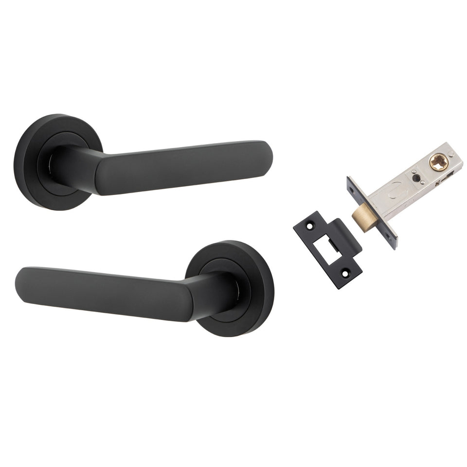 Iver Osaka Lever Round Rose Passage Kit Matte Black