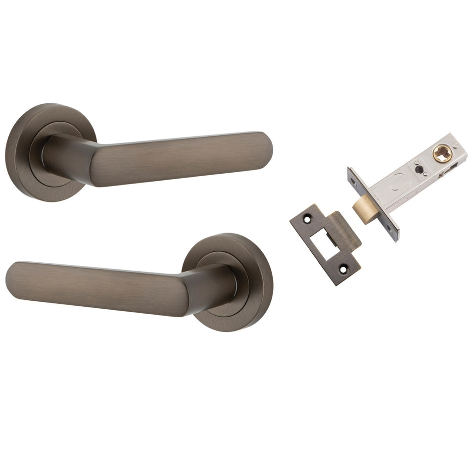 Iver Osaka Lever Round Rose Passage Kit Signature Brass