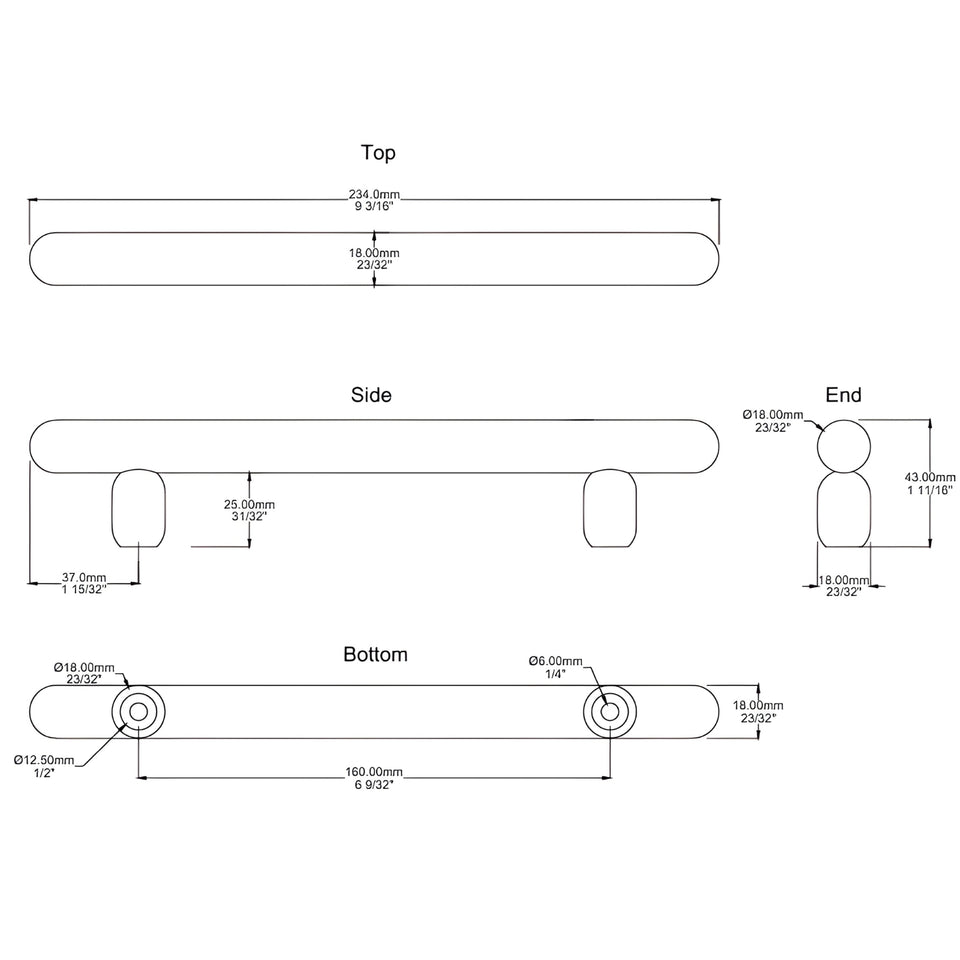 Iver Puerto 160mm Cabinet Pull Handle Matte Black
