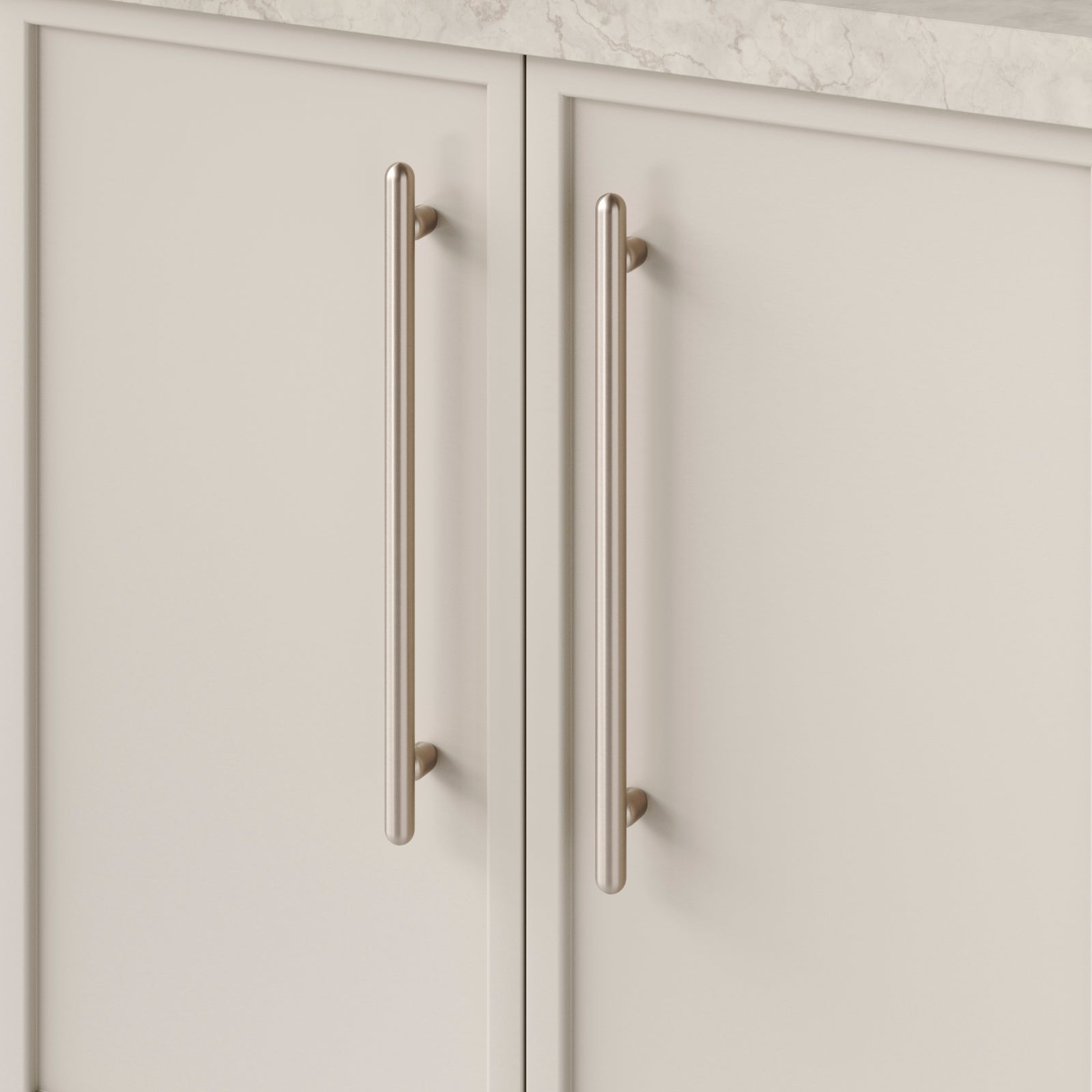 Detail1 Iver Puerto 320mm Cabinet Pull Handle Satin Nickel 24065 - The Blue Space