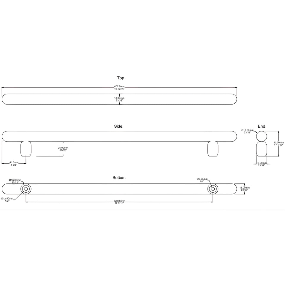Iver Puerto 320mm Cabinet Pull Handle Satin Nickel