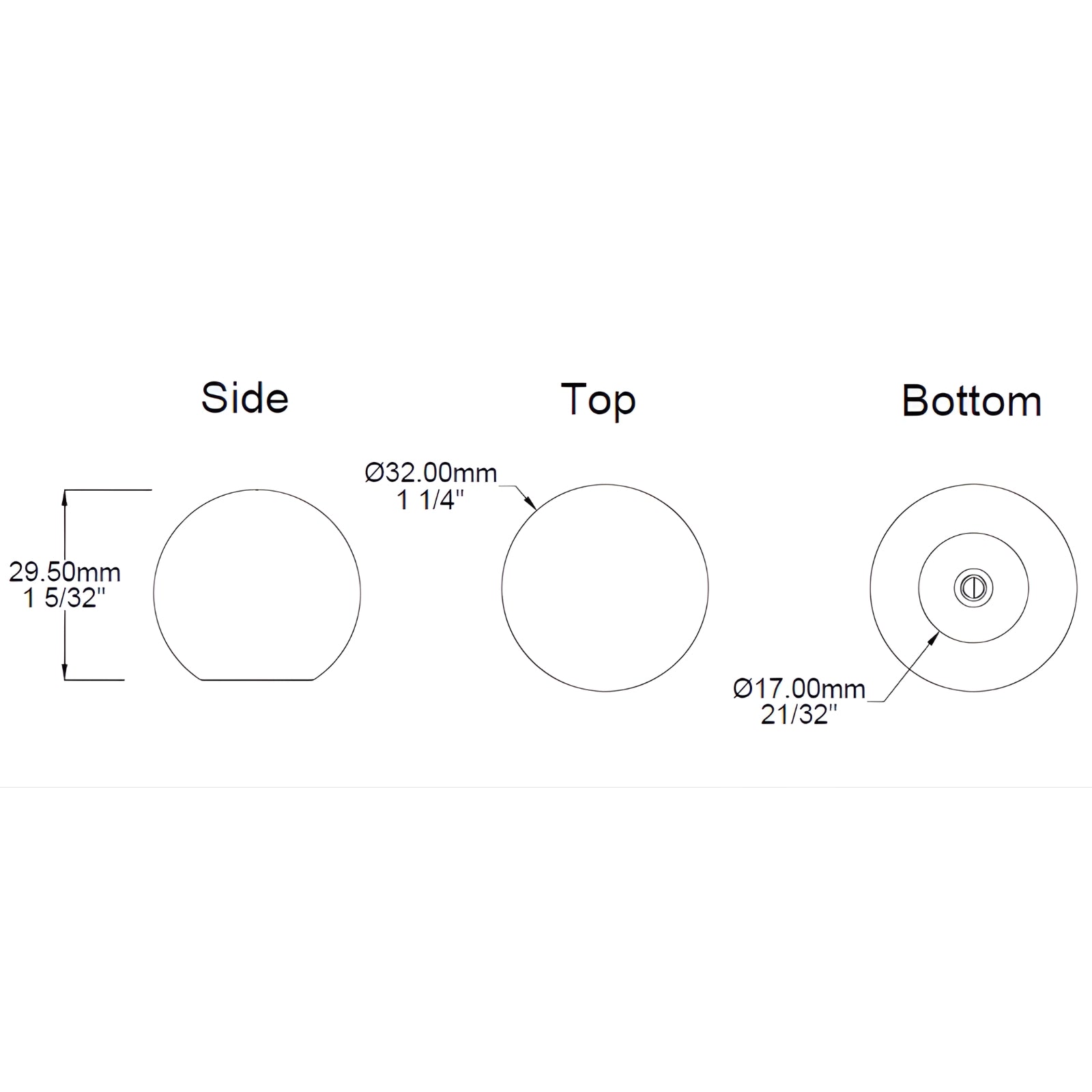 Line Drawing Iver Puerto 32mm Cabinet Knob Matte Black 24083 - The Blue Space