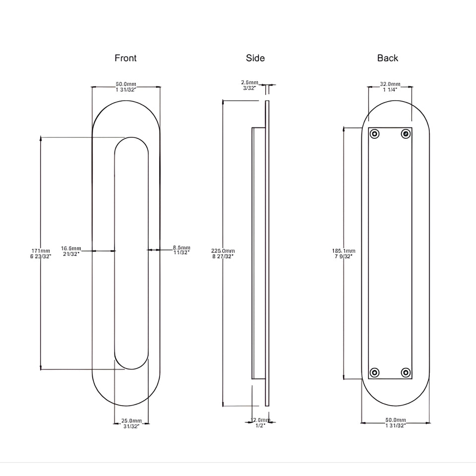 Iver Puerto Flush Pull Signature Brass
