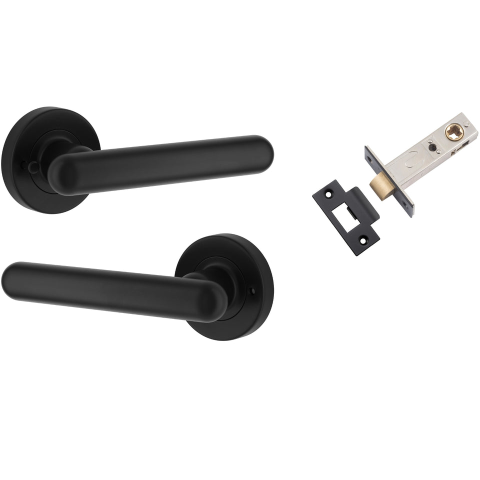 Iver Puerto Lever Round Rose (Inbuilt Privacy) Matte Black