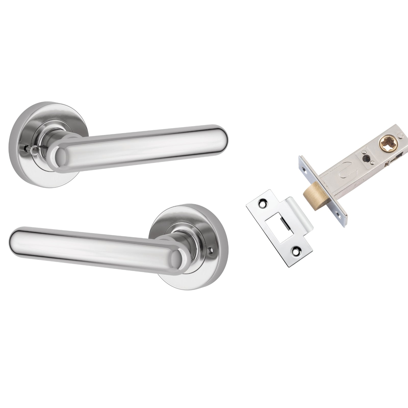 Iver Puerto Lever Round Rose (Inbuilt Privacy) Polished Chrome 24004KIBPRIV60 - The Blue Space