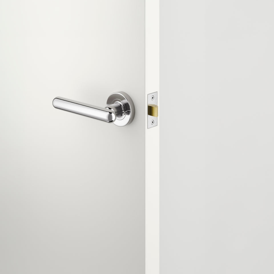 Iver Puerto Lever Round Rose (Inbuilt Privacy) Polished Chrome