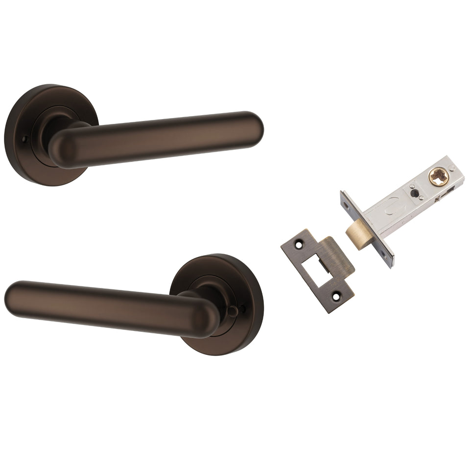 Iver Puerto Lever Round Rose (Inbuilt Privacy) Signature Brass