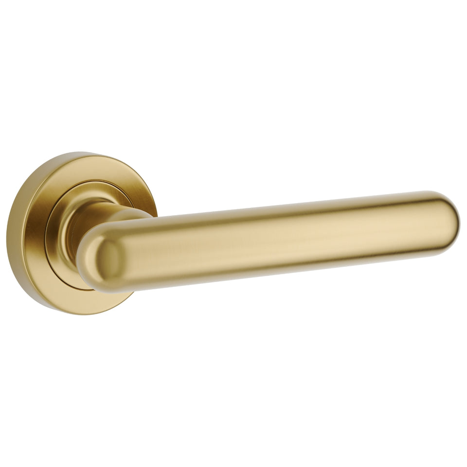 Iver Puerto Lever Round Rose Brushed Gold PVD