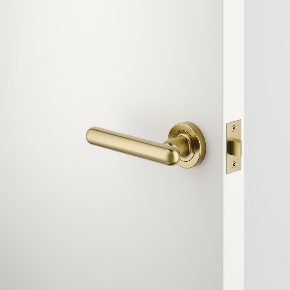 Iver Puerto Lever Round Rose Brushed Gold PVD