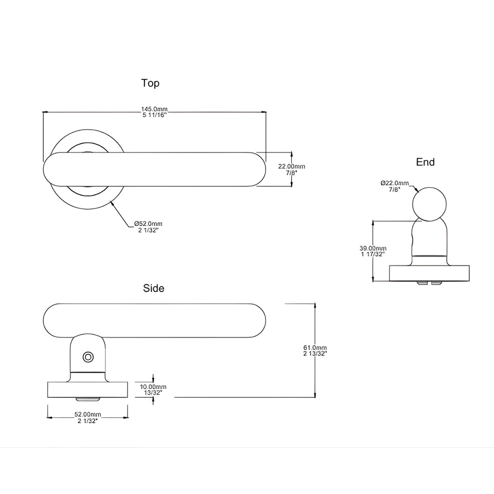 Iver Puerto Lever Round Rose Entrance Kit with Separate High Security Lock Key/Key Brushed Gold PVD