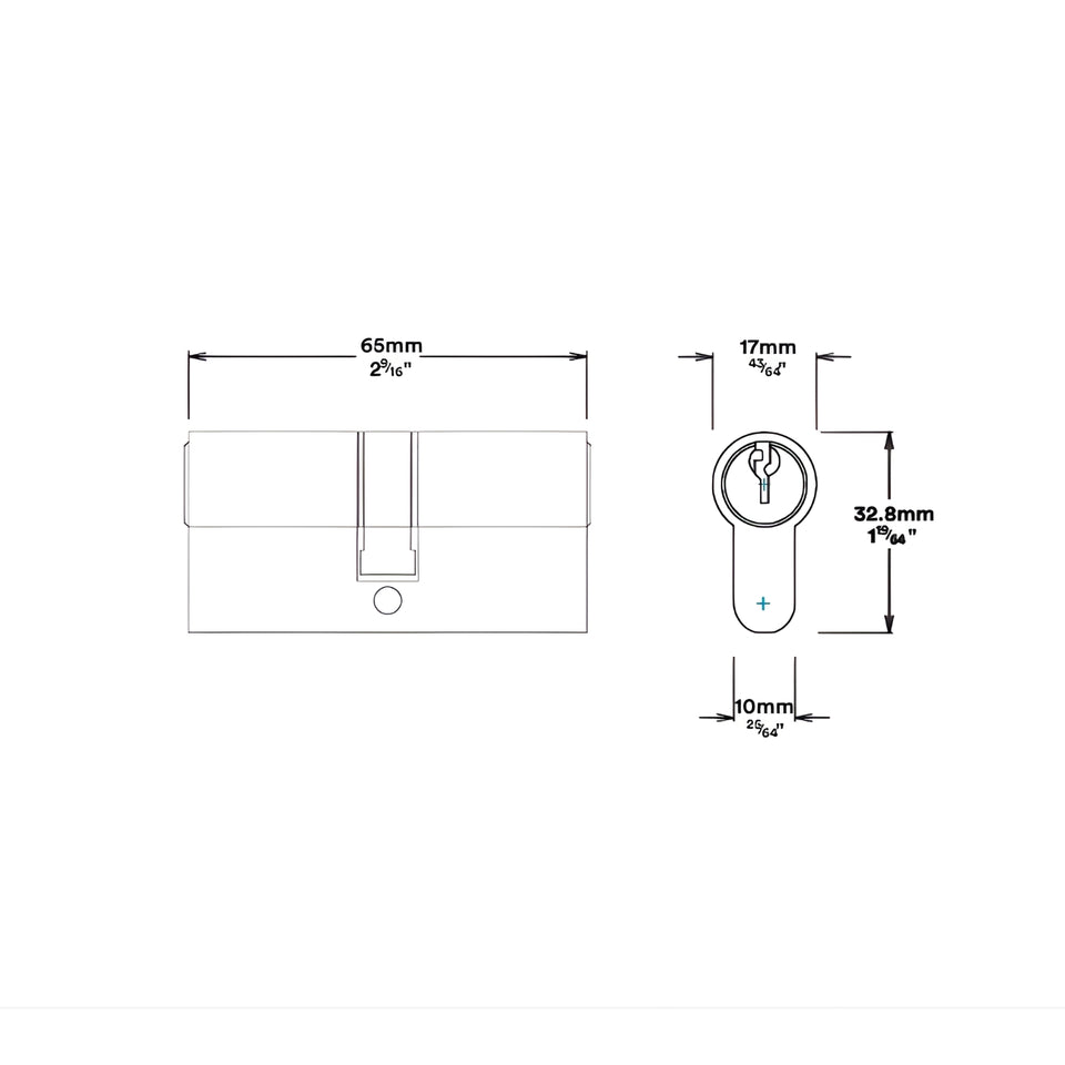 Iver Puerto Lever Round Rose Entrance Kit with Separate High Security Lock Key/Key Satin Nickel