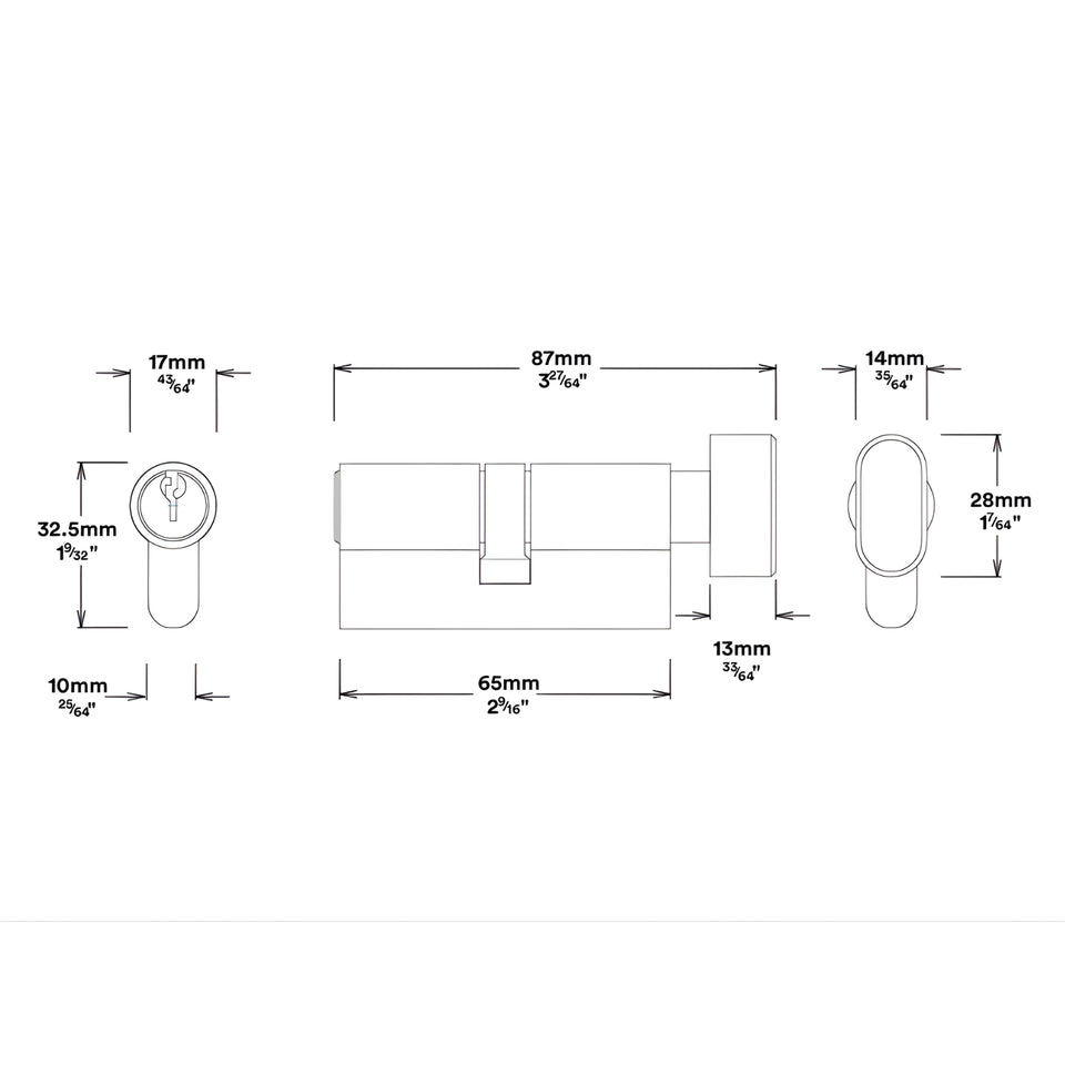 Iver Puerto Lever Round Rose Entrance Kit with Separate High Security Lock Key/Thumb Brushed Gold PVD