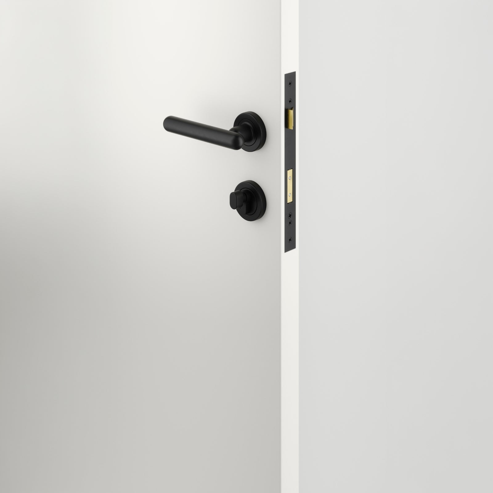 Lifestyle Iver Puerto Lever Round Rose Entrance Kit with Separate High Security Lock Key/Thumb Matte Black 24003KENTR60KT - The Blue Space