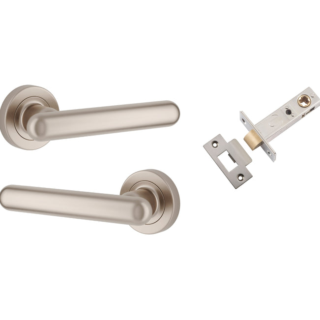 Iver Puerto Lever Round Rose Passage Kit Satin Nickel 24005KPASS60 - The Blue Space