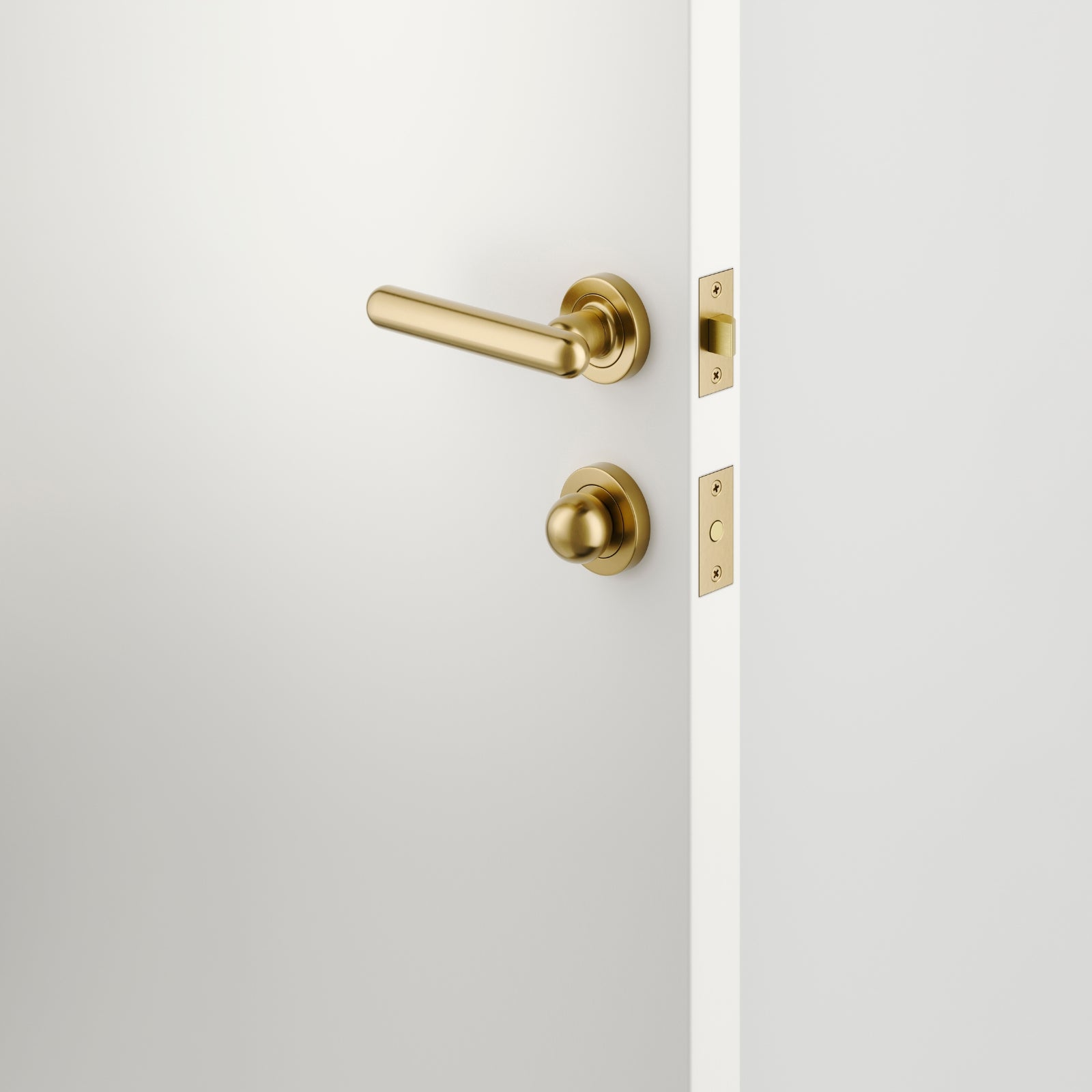 Lifestyle Iver Puerto Lever Round Rose Privacy Kit with Separate Privacy Turn Brushed Gold PVD 24000KPRIV60 - The Blue Space