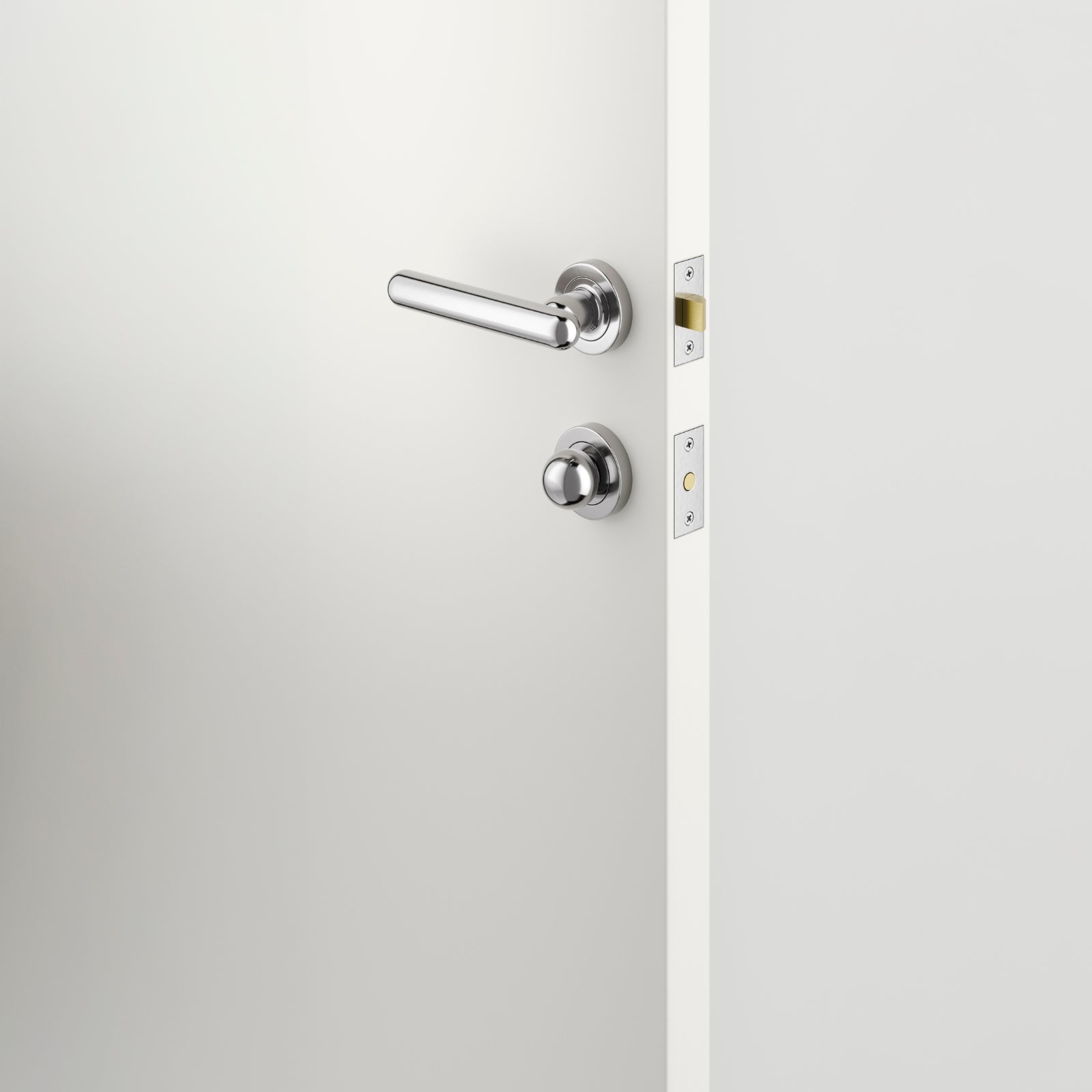 Lifestyle Iver Puerto Lever Round Rose Privacy Kit with Separate Privacy Turn Polished Chrome 24004KPRIV60 - The Blue Space