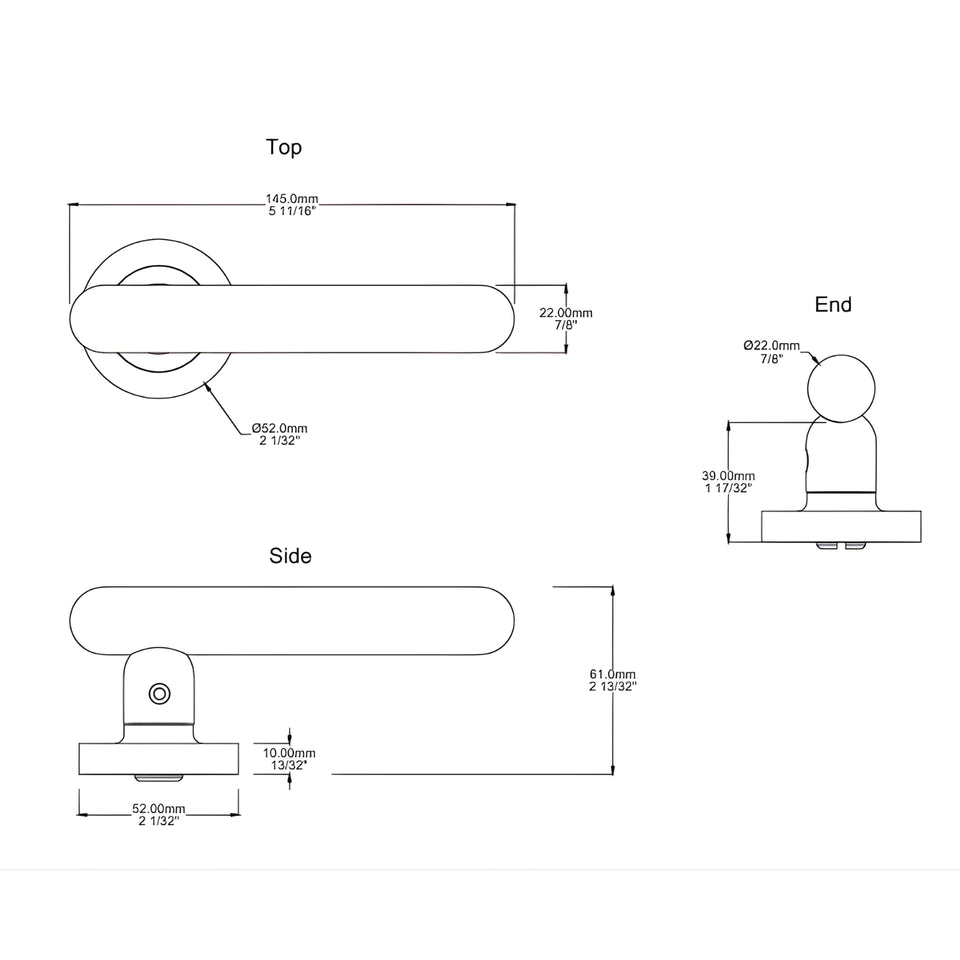 Iver Puerto Lever Round Rose Privacy Kit with Separate Privacy Turn Satin Nickel