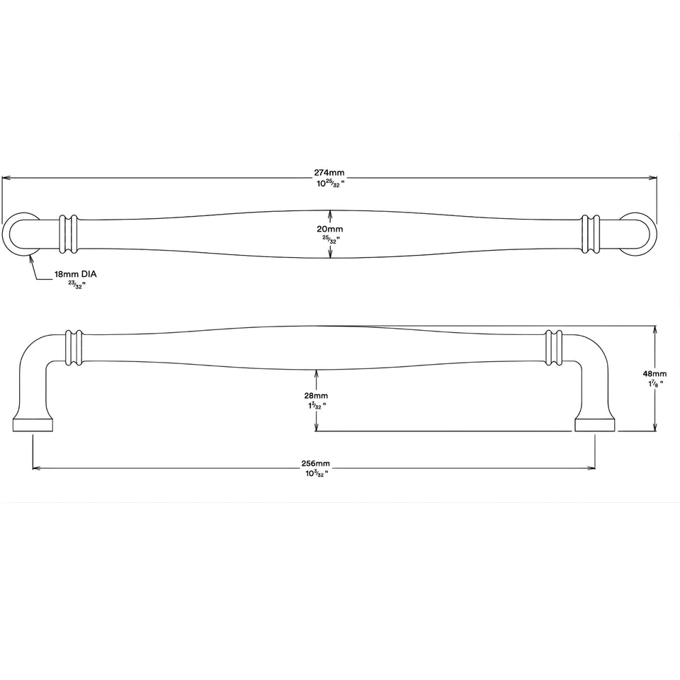 Iver Sarlat 256mm Cabinet Pull Handle Polished Chrome