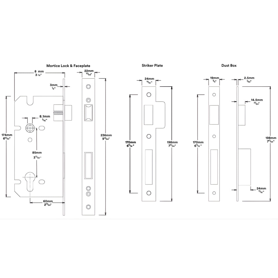 Iver Sarlat Lever Oval Backplate Entrance Kit with High Security Lock Brushed Brass